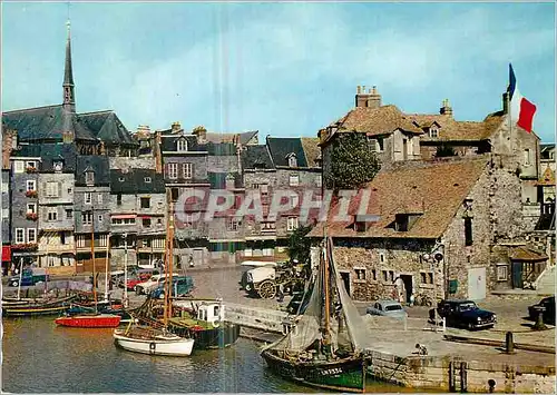 Moderne Karte Honfleur (Calvados) En Normandie Les Quais et la Lieutenance Bateaux de epche