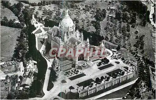 Moderne Karte Lisieux Vue Aerienne vers la Basilique (Cliche Robert Durandaud)