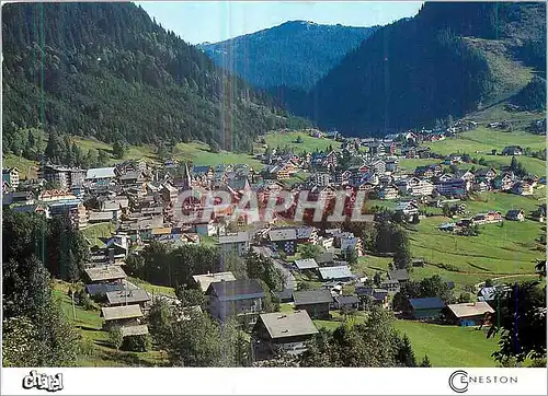 Moderne Karte La Bechigne Vonnes Vue Generale de Chatel 1200 m Col du Pas de Morgins 1371 m