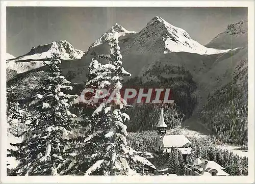 Cartes postales moderne Arosa Dorfkirche Mit Furkahorner