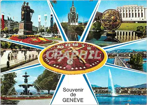 Moderne Karte Souvenir de Geneve