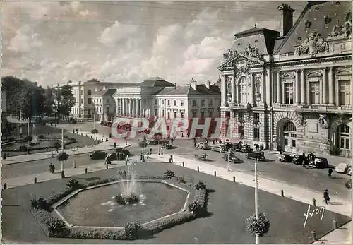 Moderne Karte Tours (Indre et Loire) Place Jean Jaures l'Hotel de Ville et le Palais de Justice