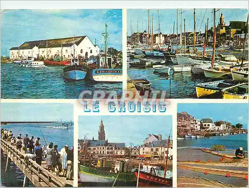 Cartes postales moderne Le Croisic la Criee le Port la Digue l'Eglise le Quai Leningo Bateaux