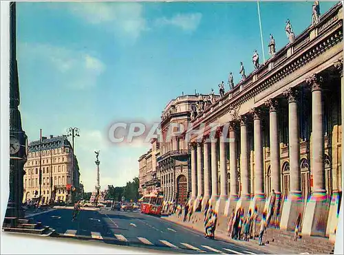 Moderne Karte Bordeaux Gironde Place de la comedie le theatre le colonne des Girondins