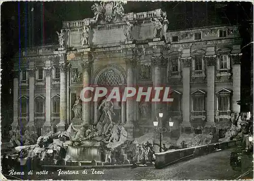 Moderne Karte Rome la nuit Fontaine de trevi