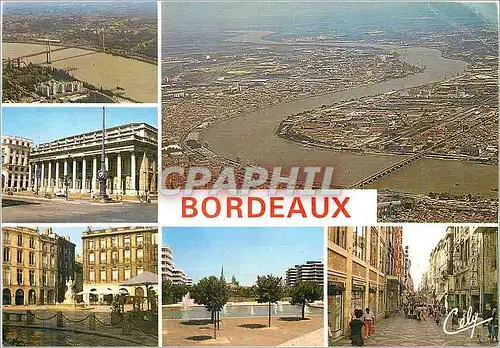 Moderne Karte Bordeaux vue generale