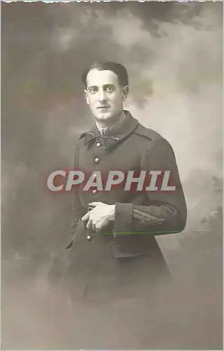 CARTE PHOTO Homme Militaria (n�15 sur le col)