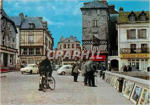 Moderne Karte Honfleur Le Quai du Cheval Blanc Grand Cafe Cycle Velo