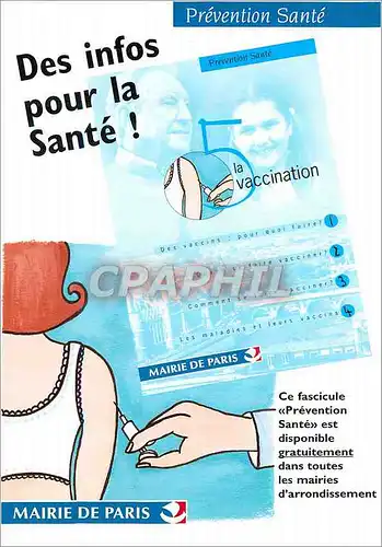Cartes postales moderne Des Infos pour la Sante Prevention Sante Mairie de Paris