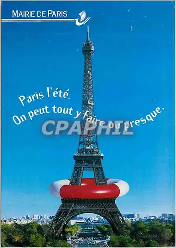 Cartes postales moderne Mairie de Paris Tour Eiffel Paris l'ete