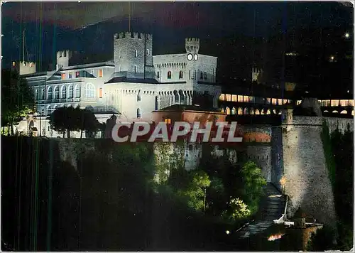 Cartes postales moderne Principaute de Monaco Illumination du Palais et de la rampe major