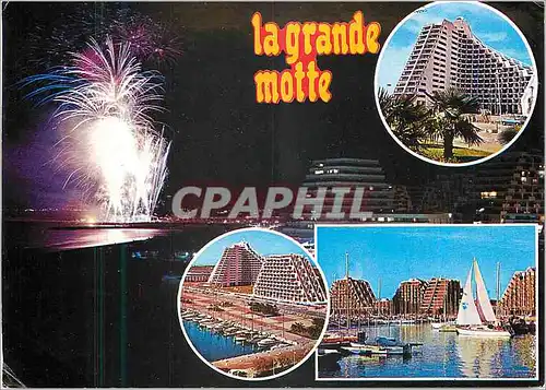 Moderne Karte La Grande Motte (Herault)La Grande Pyramide Le port La Grande Pyramide