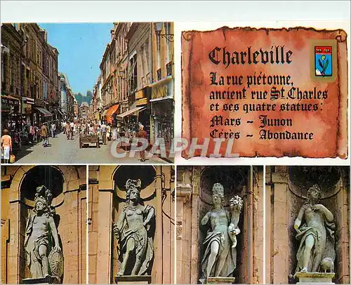 Cartes postales moderne Charleville Mezieres (Ardennes)France La rue Pietonne anciennement rue St Charles et ses quatre