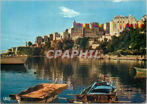 Moderne Karte Charmes et Couleurs de la Corse Bastia Crepuscule sur le vieux port