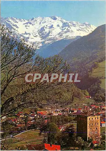 Moderne Karte Allevard les bains (Isere)Tour de Treuil vue generale Au fond