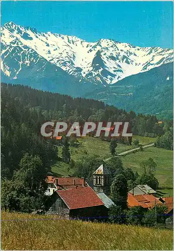 Moderne Karte Les Alpes Touristiques La Ferriere d'Allevard Vue generale et le Massif des Sept Laux