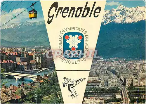 Moderne Karte Grenoble telepherique de la bastille Jeux Olympiques