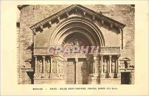 Cartes postales Moyen Age Arles Eglise Saint Trophime Portail Roman (XIIe siecle)