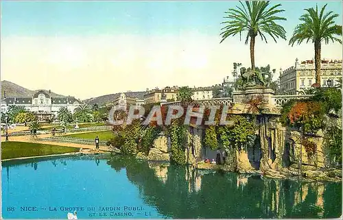 Cartes postales Nice La Grotte du Jardin Public et le casion