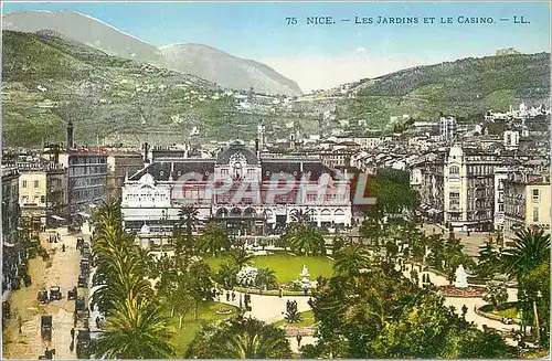 Cartes postales Nice Les Jardins et Le Casino