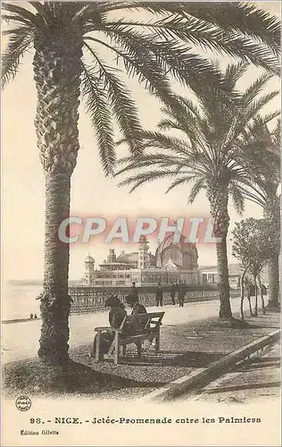 Cartes postales Nice jetee des Promenades entre les palmiers