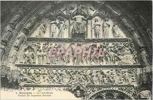 Cartes postales Bourges la cathedrale portail du jugement dernier