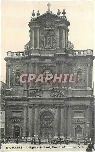 Cartes postales Paris l'Eglise de Saint Paul Rue St Antoine