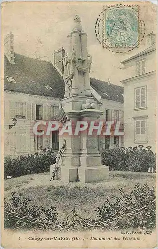 Cartes postales Crepy en valois monuments des velerans