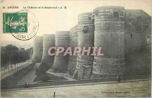 Cartes postales angers le Chateau et le boulevard