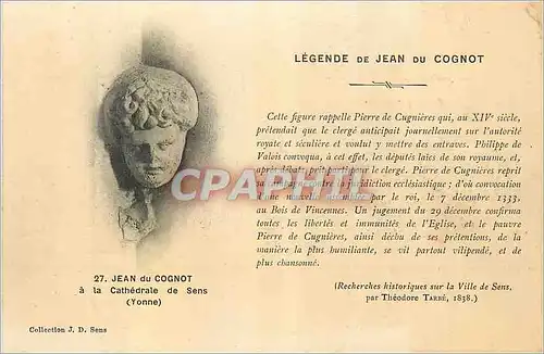 Cartes postales Jean de Cognot le Cathedrale au sens de la yonne
