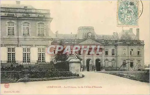 Cartes postales luneville le Chateau vue de l'allee herule