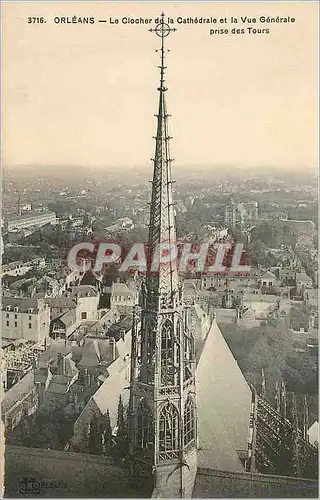 Cartes postales La Clocher de la Cathedrale et la vue generale prise des Tours