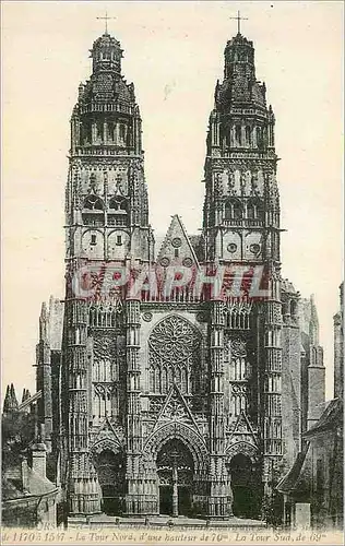 Cartes postales Cathedrale Tours nord