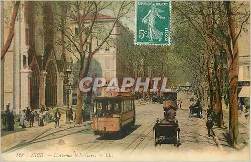 Cartes postales Nice Avenue de la gare Tramway