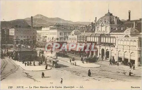 Ansichtskarte AK Nice place du Massena Tramway