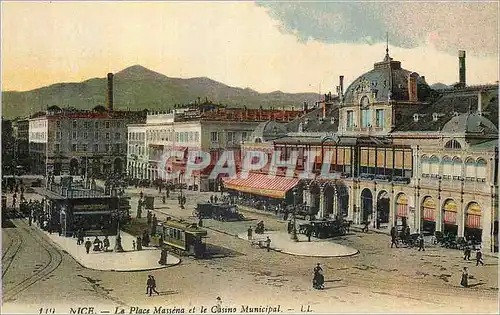 Ansichtskarte AK Nice la place Massena Tramway