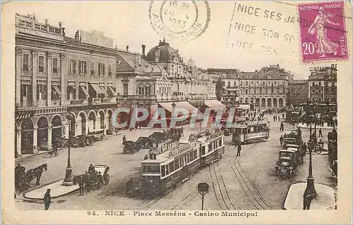 Ansichtskarte AK Nice la place Massena Casino municipal Tramway