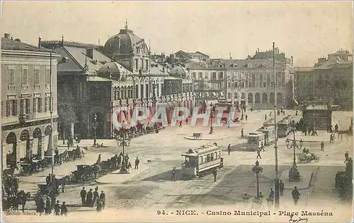 Ansichtskarte AK Nice la place Massena Tramway