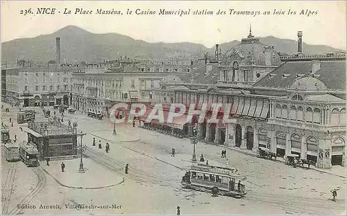 Ansichtskarte AK Nice la place Massena 236 Tramway