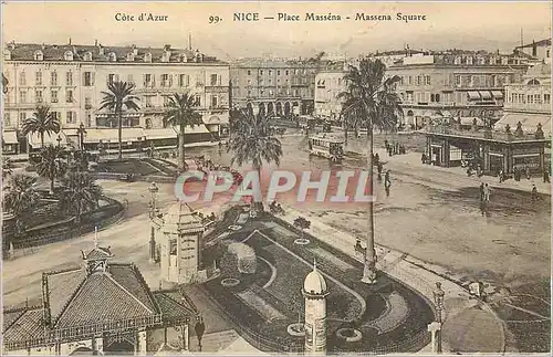 Cartes postales Nice la place Massena 99 Tramway