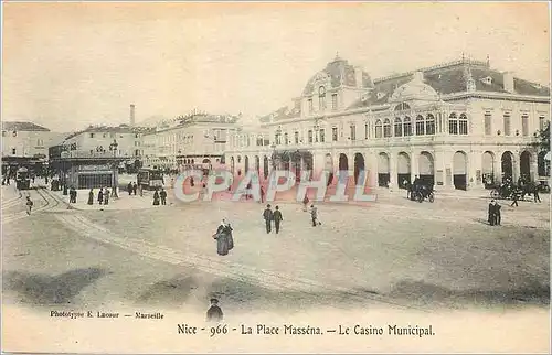 Cartes postales Nice la place Massena 966 Tramway