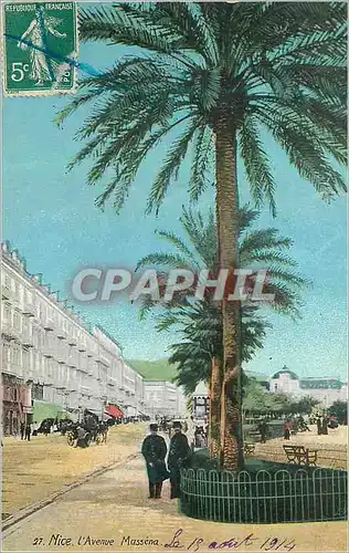 Cartes postales 13 aout 1914 Avenue Massena Nice