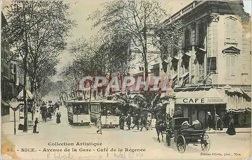 Ansichtskarte AK Nice Avenue de la gare COLLECTION artistique Tramway