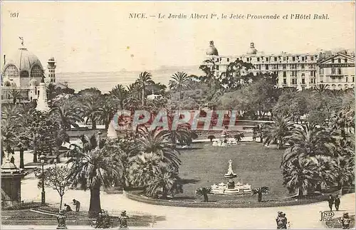 Cartes postales Nice le Jardin Albert 1er la jetee promenade et l'Hotel Ruhl