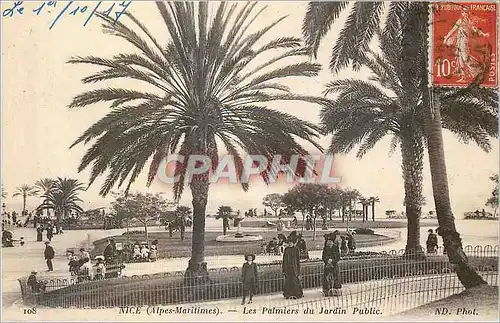 Cartes postales Nice le 01-10-1917 le Jardin