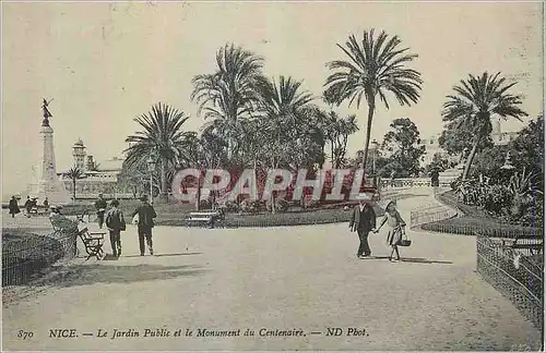 Cartes postales Nice Jardin publc et le monument du centenaire