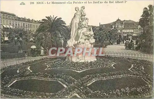 Cartes postales Nice le Monument la poesie et les jardins du Roi Albert 1er