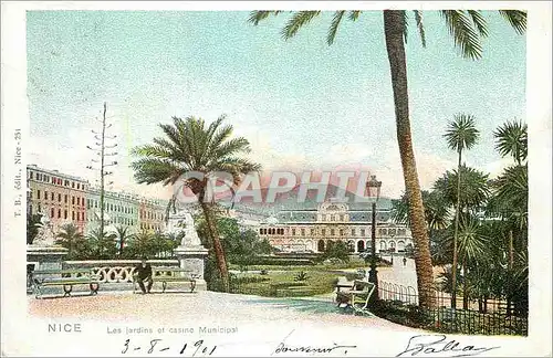 Cartes postales Nice les Jardins et Casino municipal