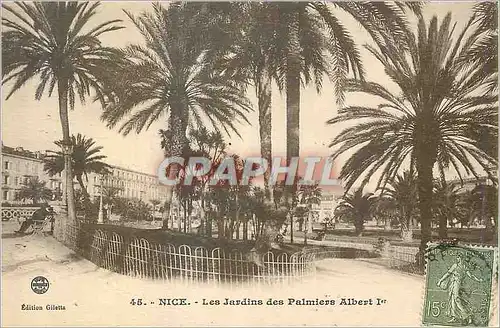 Cartes postales Nice les Jardins  des palmiers Albert 1er