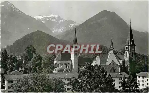 Moderne Karte Interlaken Prot u Kath Kirche